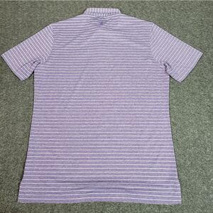 Johnnie-O Newton Mens Golf Polo Shirt Size L Purple Striped JMPO4190 HSU Logo